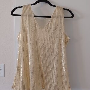 Shimmering Gold Women's Sequin Tank Top